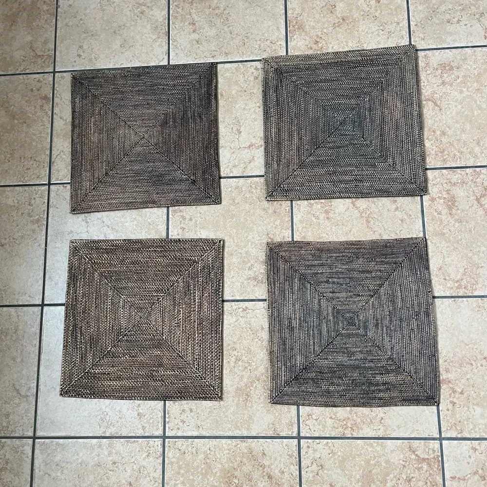 Brown Woven Square Placemats Set of 4
